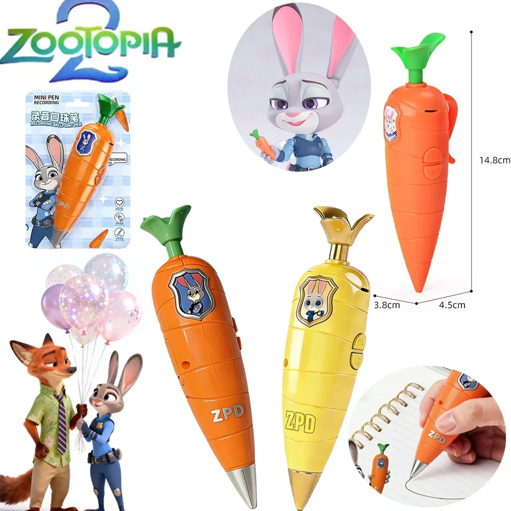 Grabadora de Bolsillo Zootopia 2 Carrot (Mini Grabadora de 60 Segundos) | Judy&Nick Temática 2 en 1 | Accesorio de Cosplay de Película, Regalo, Juguete para Niños, Colección