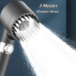 High Pressurized Filter Shower Head 3-mode Adjustable Spray With Massage Brush Rain Faucet Shower Set Bathroom Accessory