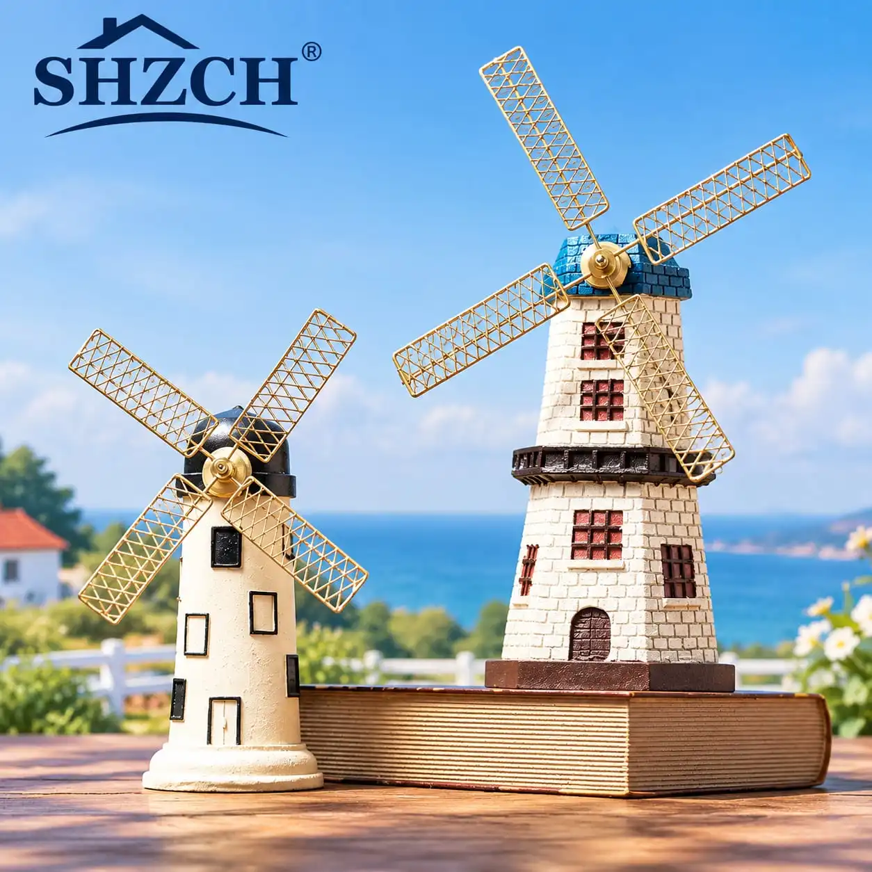 Dutch Creative Windmill Figurine & Miniature Vintage Modern Bookshelf Living Room Decoration Simple Cute Home Decor Estatua FYF