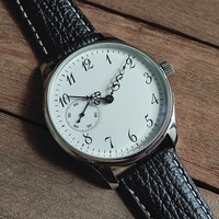 Men's 44MM manual mechanical watch Shanggu business seagull ST3600 literary retro modified floral scale genuine leather