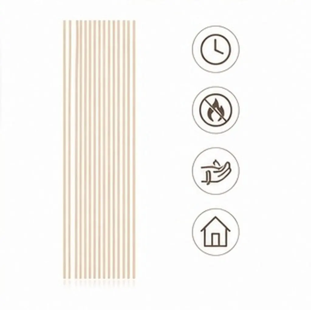 100Pcs Thick Beige Fiber Reed Diffuser Sticks Replacement Reeds for Aroma Fragrance Home Office Bathroom Scented Oil Diffuser