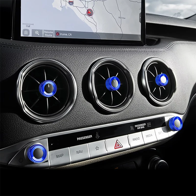 Anello decorativo per la parte di modifica interna della manopola della presa d'aria centrale per Kia Stinger CK 2018 2019 2020 2021 2022 2023