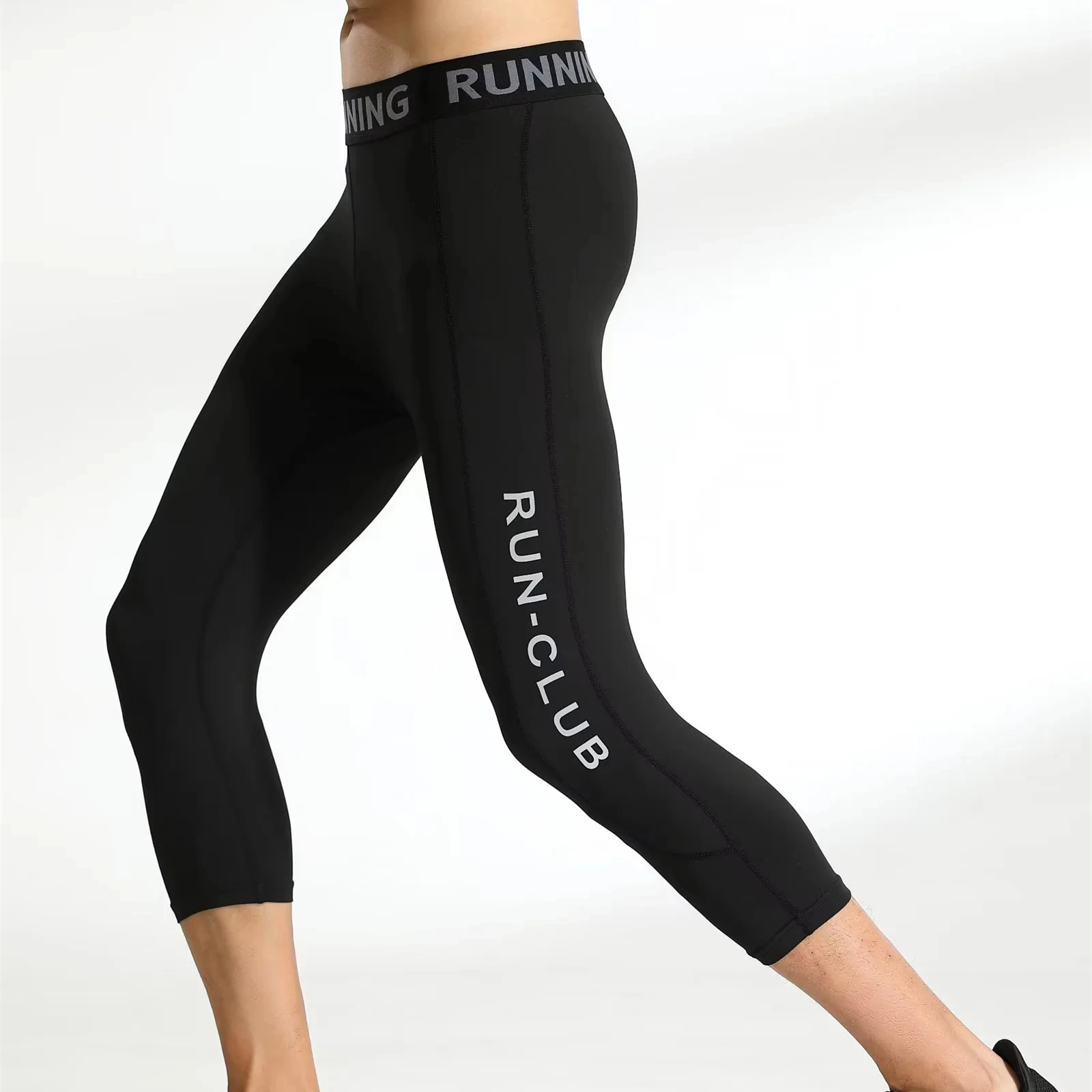 Mens Running Pants Leggings Outdoor Sport Gym Guys Fitness Men Basketball Cycling Hiking Soccer Tights 3 4 Pant Quick Drying