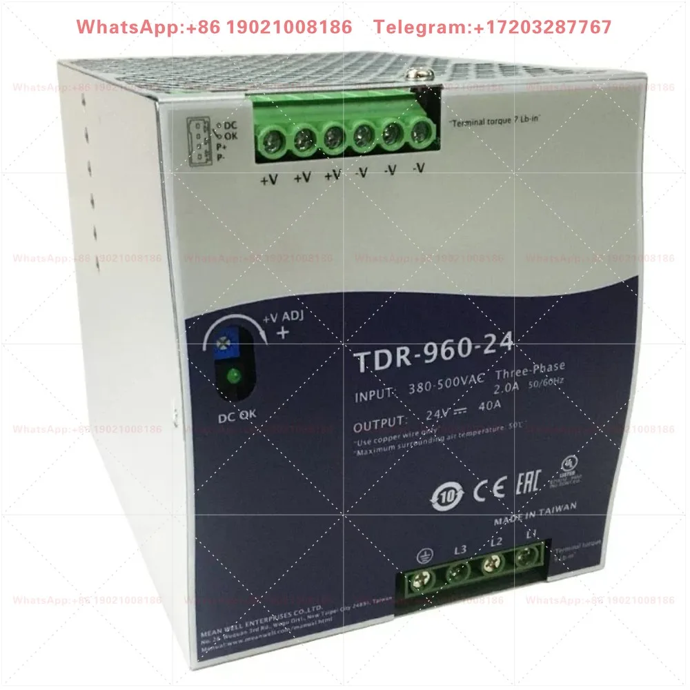 Three-phase 380V input MW rail switching power supply TDR-960-24 DC 40A instead of DRT