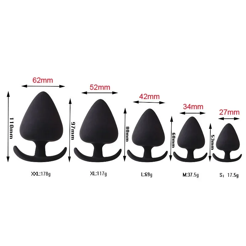 Silicone Anchor Anal Plug Big Butt Plug Anal Erotic Sex Toys For Men and Women 5 Sizes for Choice Drop shipping