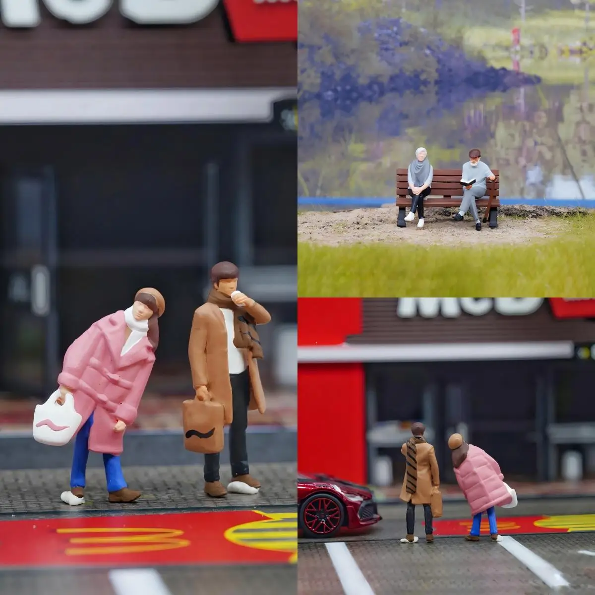 

Resin Diorama 1/64 Winter Male Female Miniature Figures Minifigures Model DIY Garage Scene Figure Toys Collectible Hobbies