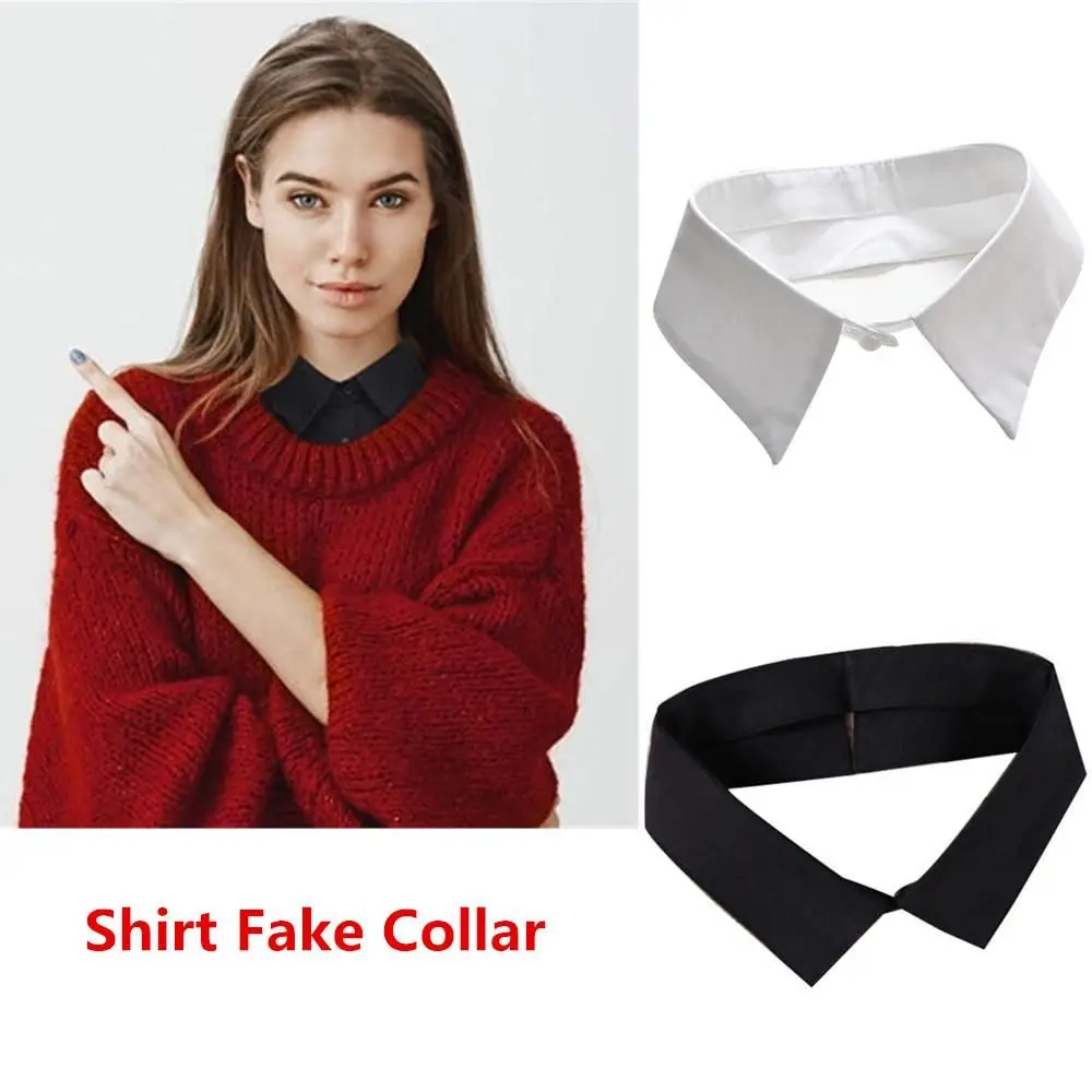 Vintage Detachable Black/White Cotton Clothes Accessories Blouse False Collar Classic Shirt Fake Collar