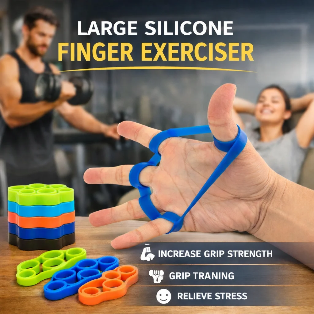 Ejercitador de Dedos de Silicona, Fortalecedor de Agarre de Mano 6.6LB 8.8LB 11LB, Banda de Resistencia para Estiramiento de Dedos, Entrenamiento de Agarre, Rehabilitación y Alivio del Estrés