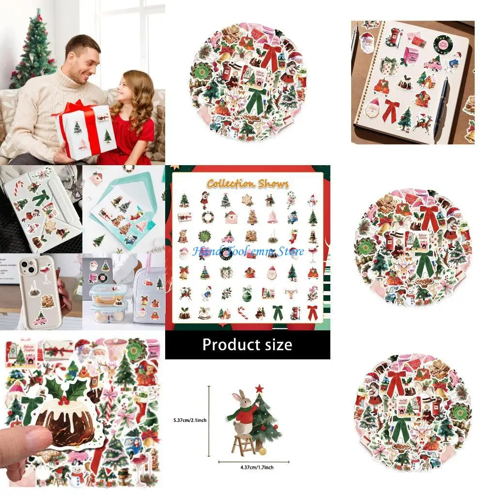 

H37F 50PCS Reusable Holiday Sticker for Glass Wall Furniture User Friendly Design