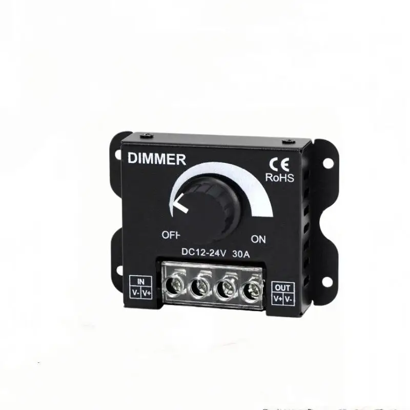 DC 12V 24V 30A PWM Dimming Controller Knob Adjust Rotary Brightness For Single Color LED Controller Dimmers