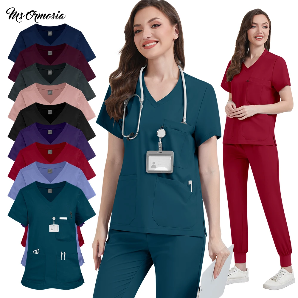 conjunto-medico-feminino-multicolorido-uniforme-de-enfermagem-e-cirurgia-com-blusa-de-manga-curta-calca-–-ideal-para-veterinarios-dentistas-e-profissionais-de-saude