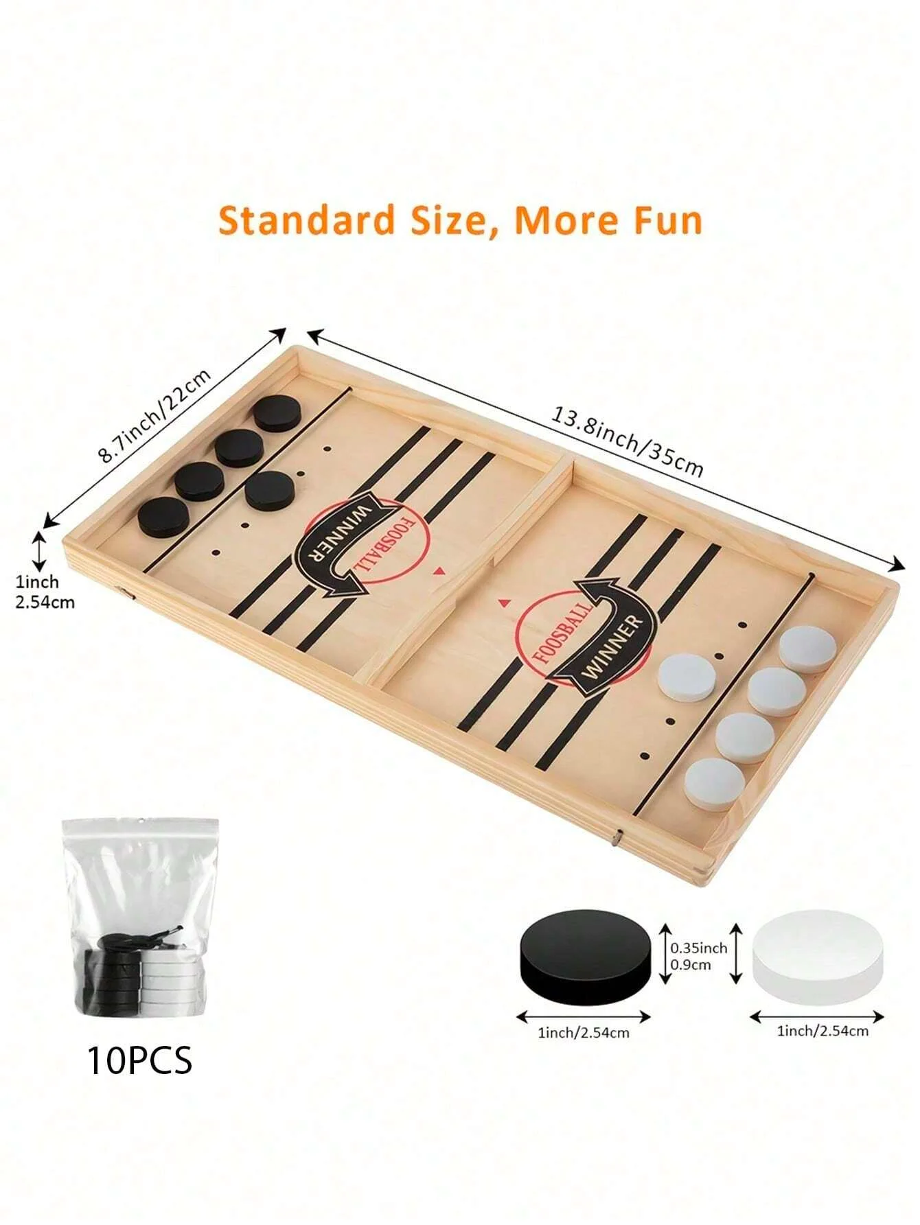 1 Set Wooden Desktop Quick Ice Hockey Game Toys Vs Human Slingshot Ice Hockey Game Wooden Board Family Party Table Game Suitable