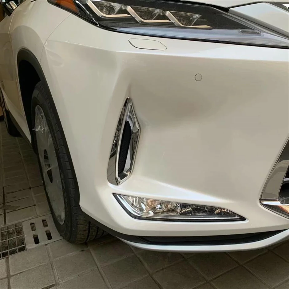 

ABS Chrome Front Bumper Fog Light Lamp Decoration Frame Cover Trim Fit For Lexus RX 300 450h 2020 2021 Car Accessories