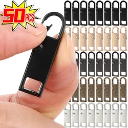 50/1PCS Metal Zipper Slider Puller Detachable Instant Repair Kit DIY Sewing Replacement Clothing Luggage Purses Universal Zipper