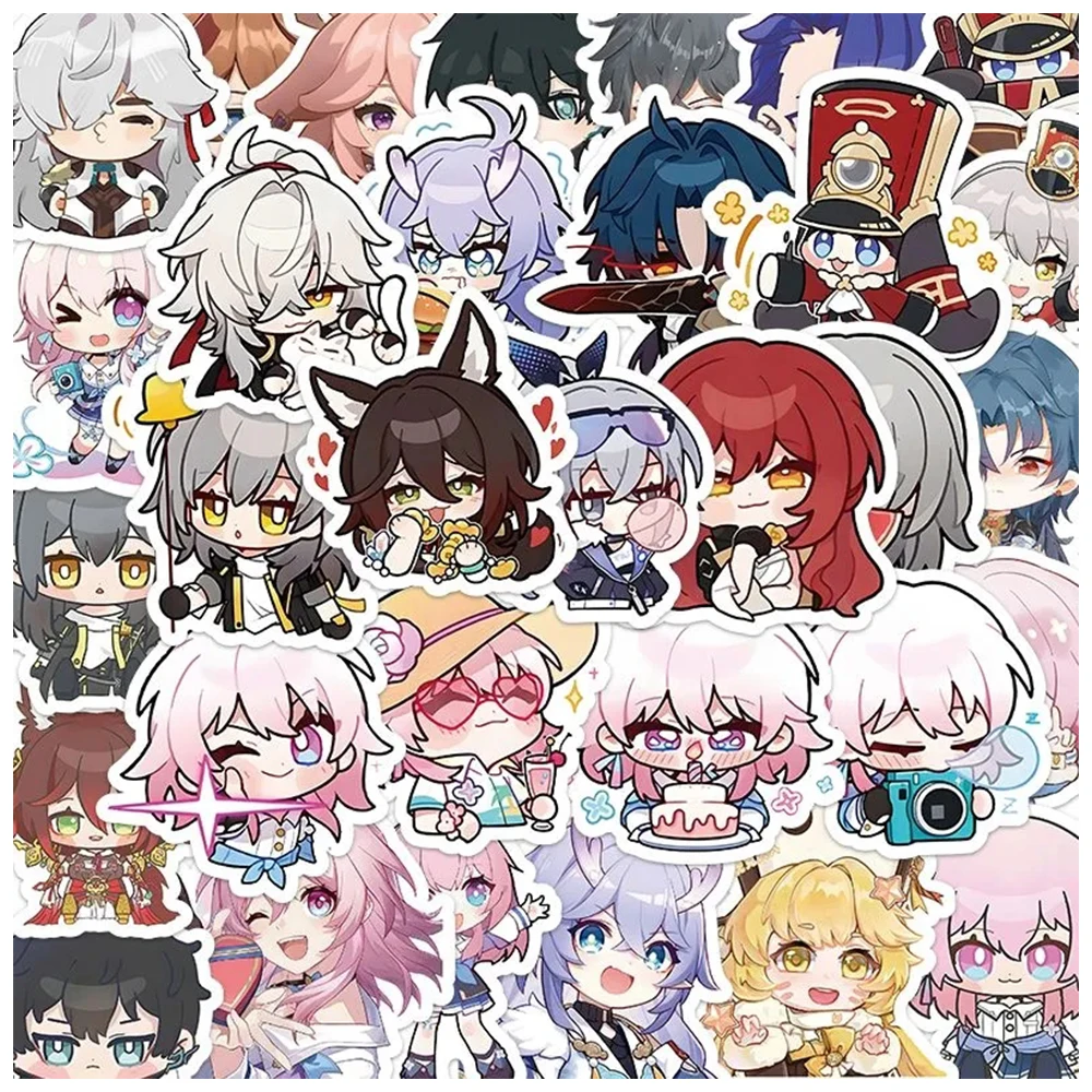 10/30/50pcs Cute Anime Honkai Star Rail Stickers Game Cartoon Decal Waterproof Decorative Skateboard Diary Laptop Kawaii Sticker