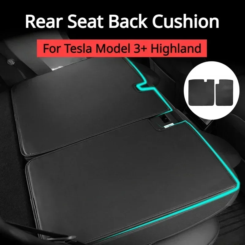 

Для Tesla Model3 Highland 2024, чехол на заднее сиденье, кожаная защита спинки, всепогодная разделенная подкладка для собак, коврик для домашних животных, противоударная накладка