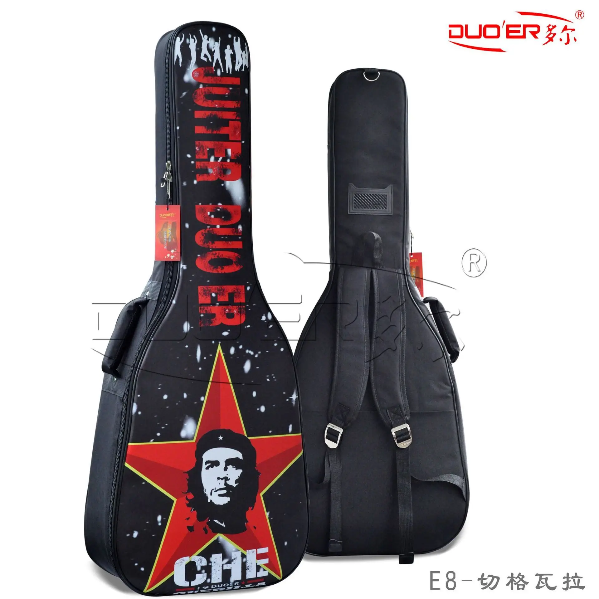 Guitar Case 40/41 Inch Waterproof Oxford Guitar Bag 8MM Cotton Double Straps Padded Exquisite Patterns Guitar Backpack