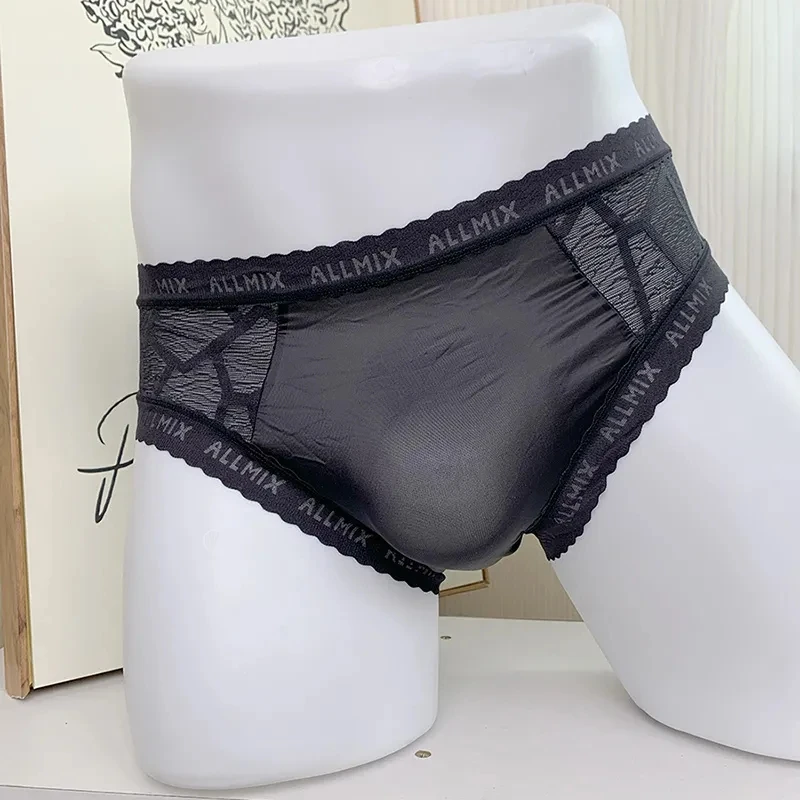Man\'s Lace Elastic Waist Briefs BF Gift Big Size 100kg can wear