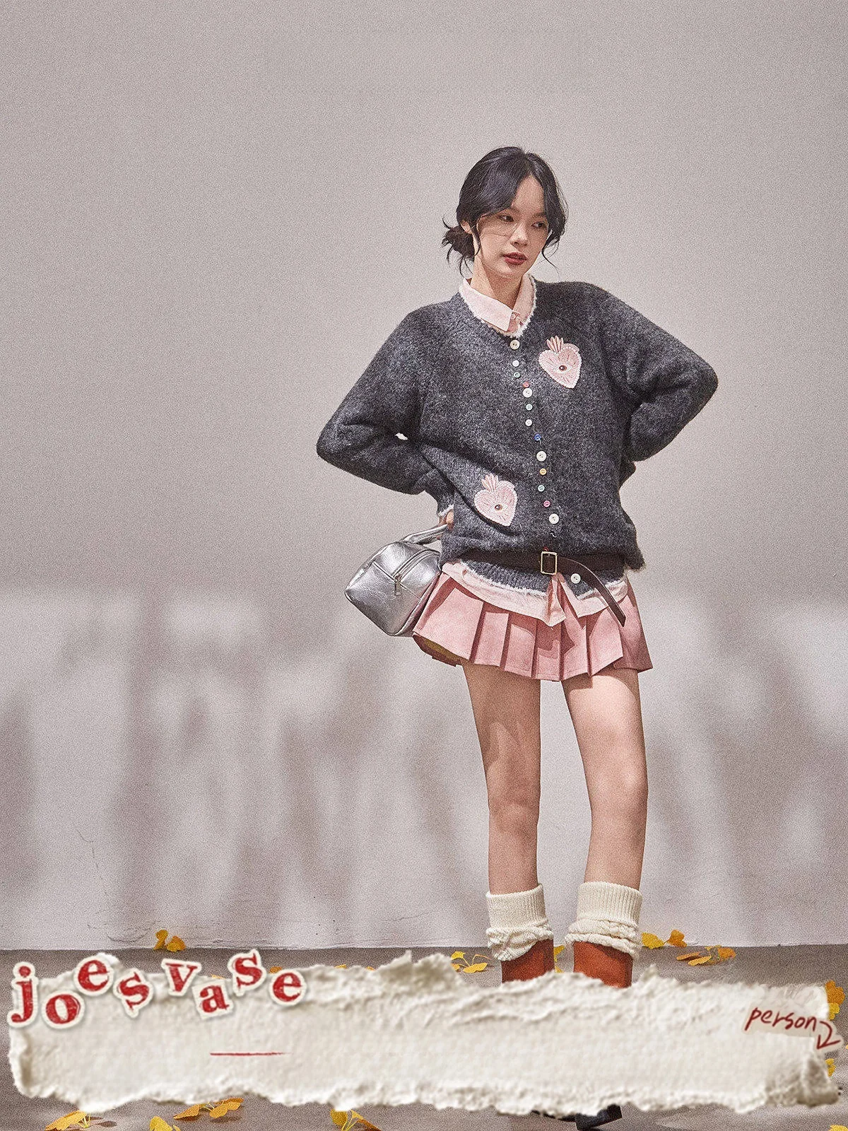 

ay Cartoon Embroidery Collar Color Blo Sweater Women's Faion Commute Sle Autumn New Arrival with Flower Vase LAB