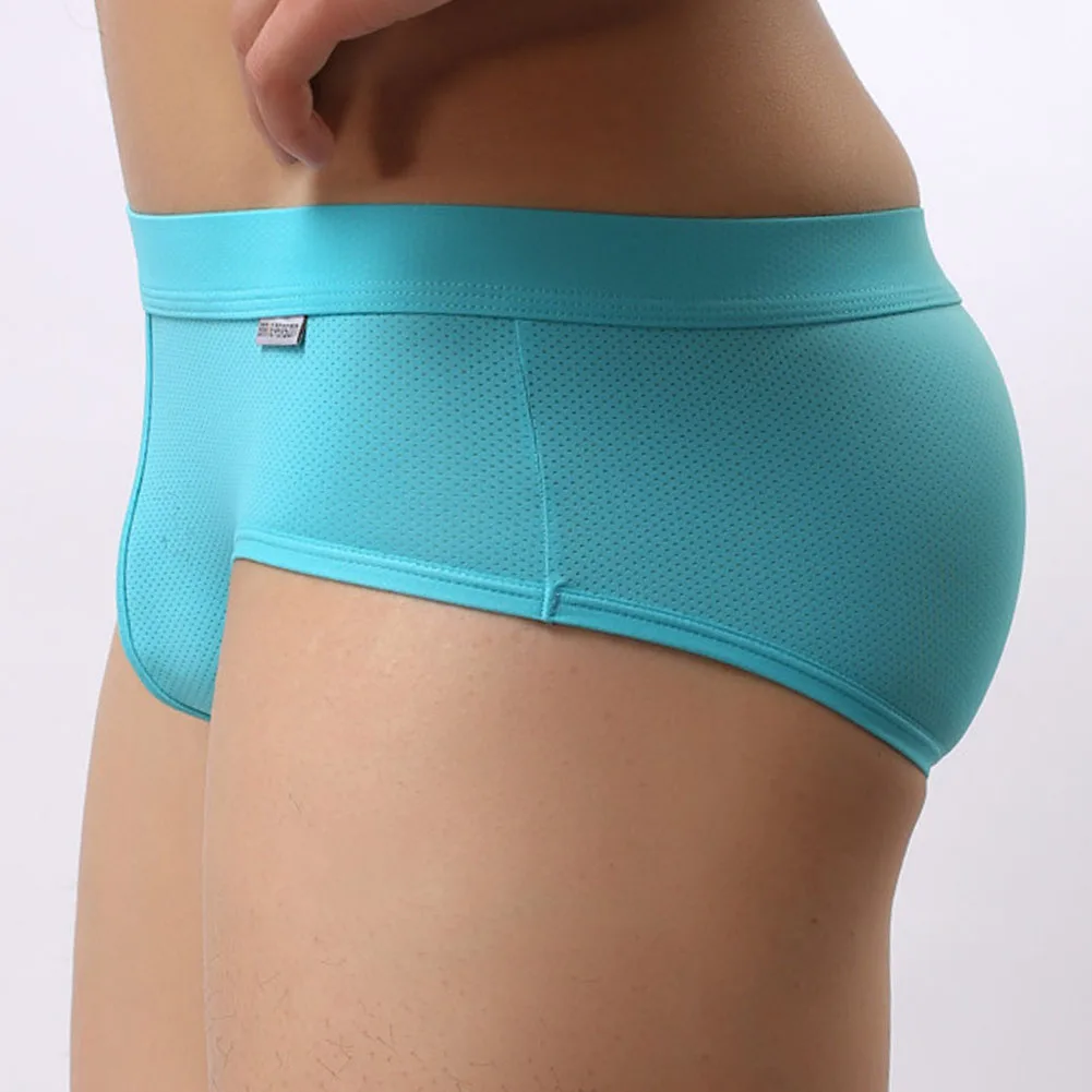 Solid Color Low Waist Men Pouch Breathable Underpants Underwear Comfortable Tight Fitting Soft Boxers Briefs