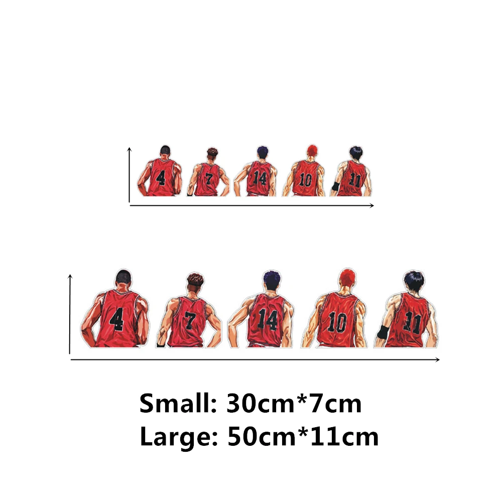 Car Stickers Slamdunk Basketball Shohoku Sakuragi Hanamichi Anime Reflective Decals For Windshield Window Motorcycles