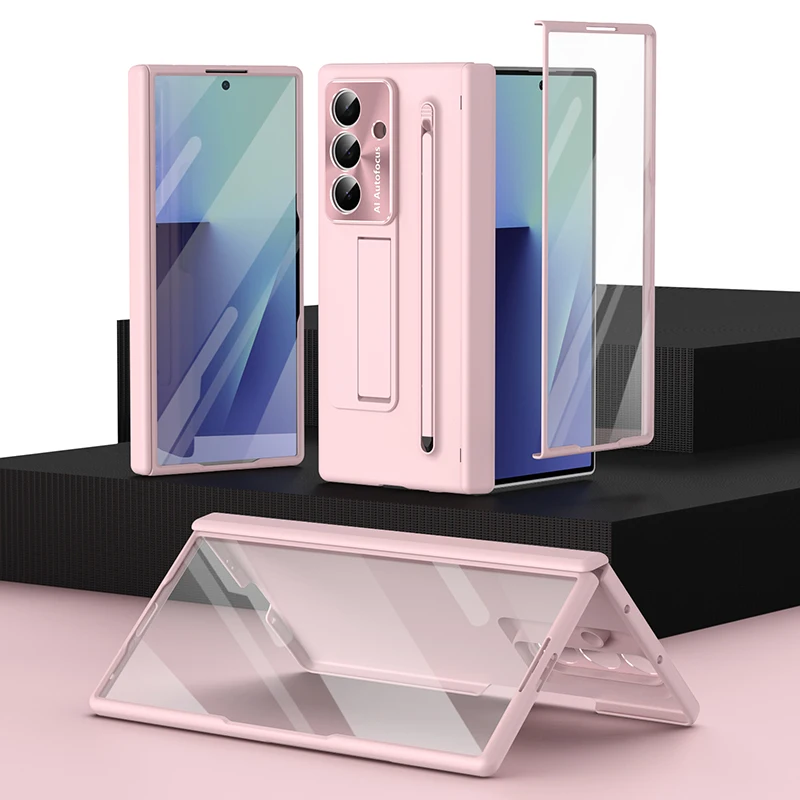 

Case For Samsung Galaxy Z Fold 7 6 Spring pen slot hinge shell film integrated all inclusive Shockproof Mobile Phone Case Cover
