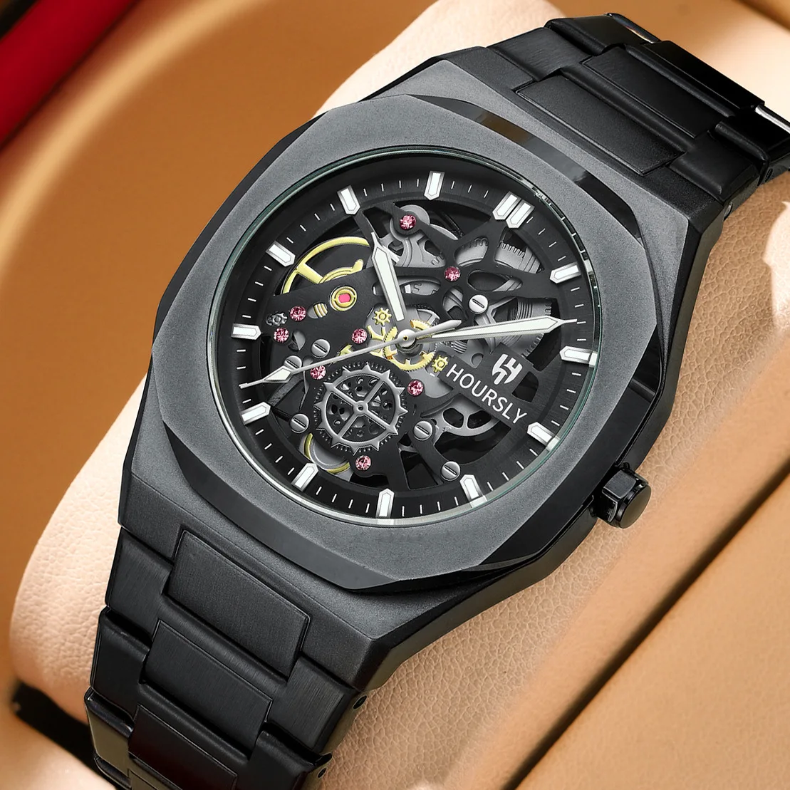 

Мужские наручные часы с ремешком из нержавеющей стали, лучший бренд класса люкс, мужские часы высокого качества для кварцевых наручных часов, мужские часы, уникальный дизайн