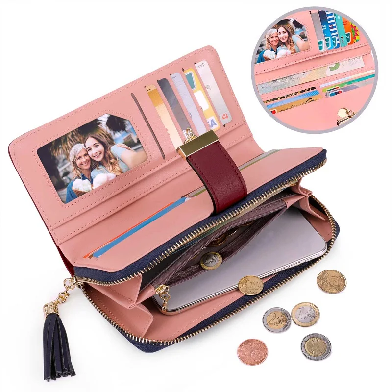 Pomelo Best Most Fashion Zipper Wallets Womens large capacity Purses Handbags Coin Purse Cards Holder PU Leather Billfold Wallet