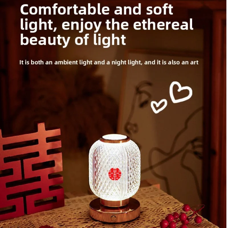 الزفاف الأبدي ضوء غرفة الزفاف ديكور الجدول مصباح أباجورة لغرفة النوم جو الزفاف هدية مزخرفة تذكارية