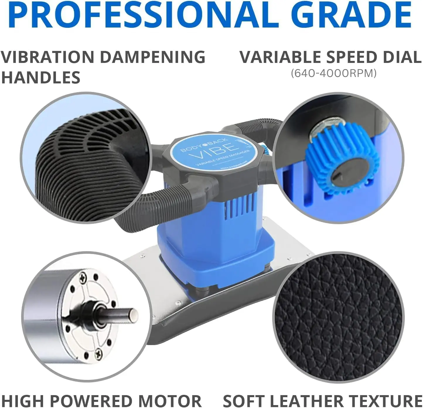 Vibe 2.0 Handheld Orbital Massager - Variable Speed Back Pain Relief Tool for Muscle Recovery & Relaxation - Image 6