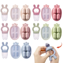 Silicone Baby Fruit Feeder With Cover Fruit Vegetable Food Supplement Bite Soother Nibbler Feeding Tableware Teething Pacifier