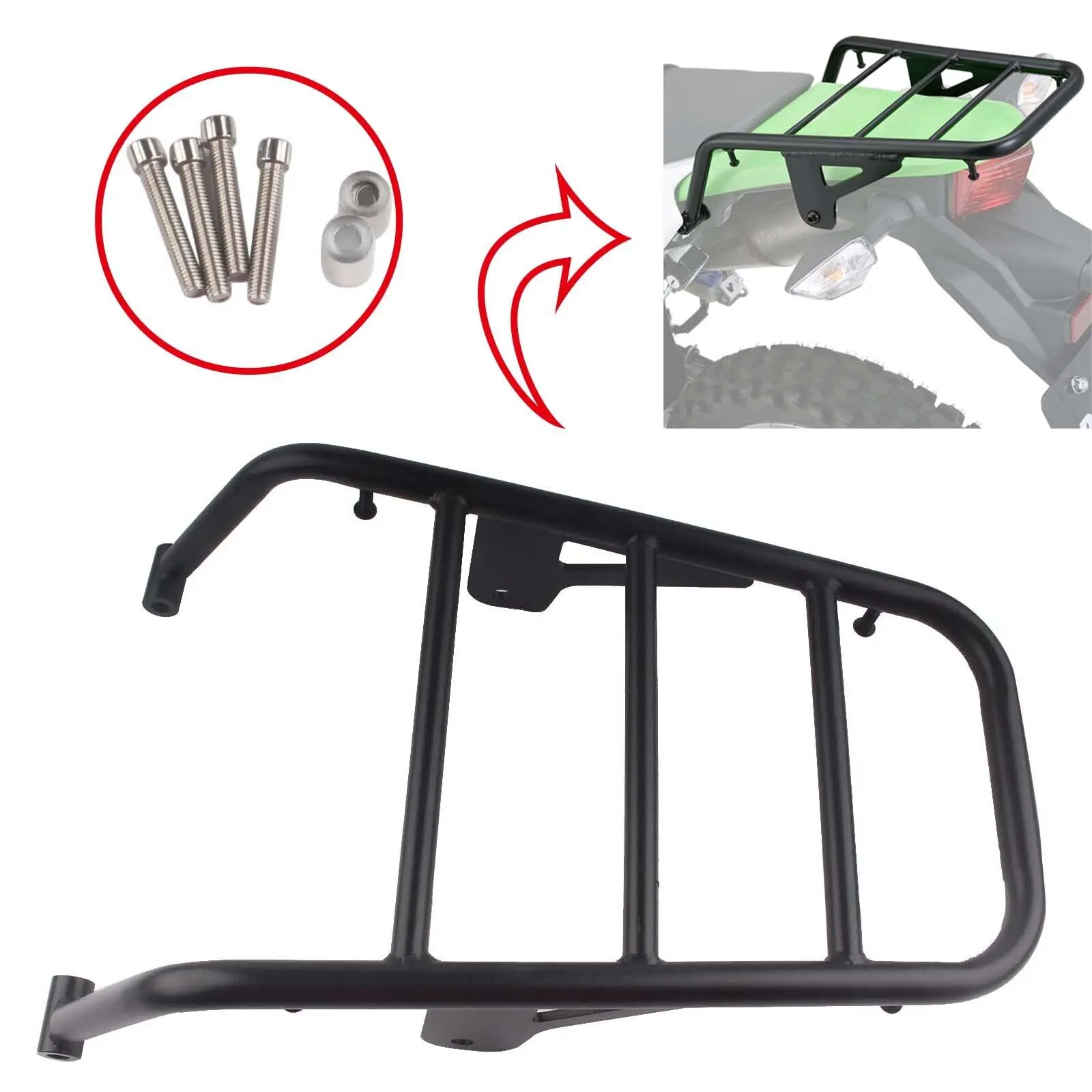 

Motorcycle Rear Rack Luggage Bracket Carrier Cargo Shelf Extension For Kawasaki KLX 230 2020-2022 Motocross Dirt Bike Accessory