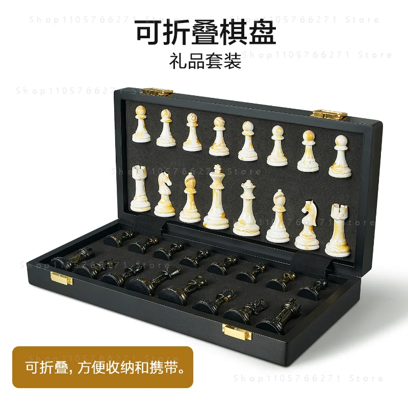 高級木製チェスセット、大理石チェス盤、手彫り、加重ベース、豪 - Chess Set Wooden のレビューと価格