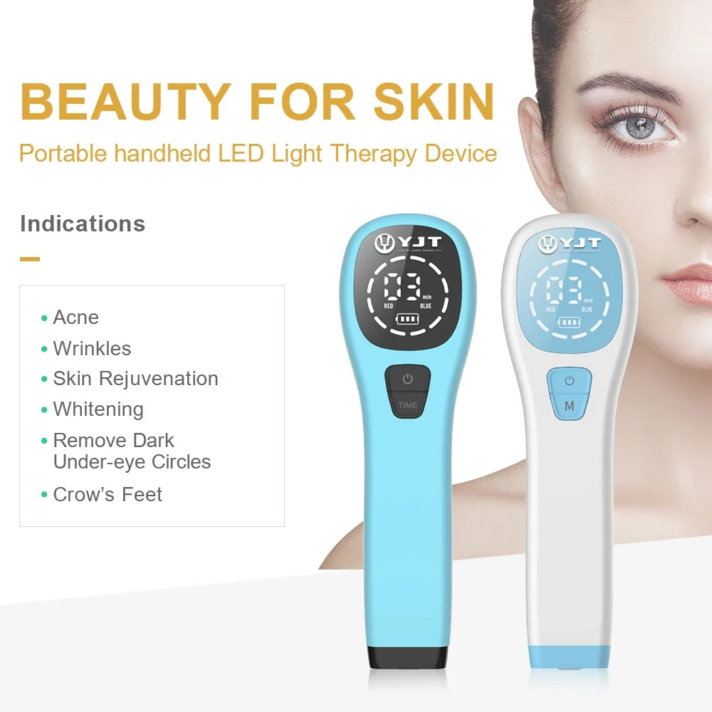 Portable Beauty Instrument Remove Acne Speckle Whitening Red Blue Light Large Area Care LED Photon Beauty Instrument fast shippi