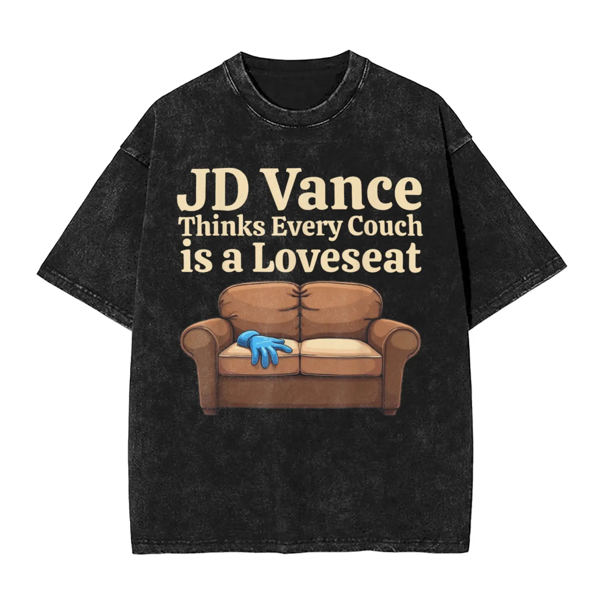 

JD Vance думает каждый диван - это двухместный шутка, мем, мужские футболки, мытая забавная хлопковая идея для подарка, одежда