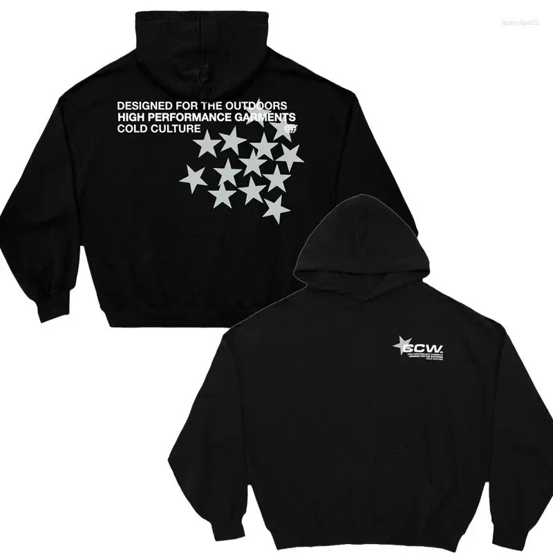 سويت شيرت بقلنسوة عصري للجنسين مطبوع عليه نجوم ملابس غير رسمية بأكمام طويلة ورقبة مستديرة بلوفر من ألياف البوليستر لربيع الخريف