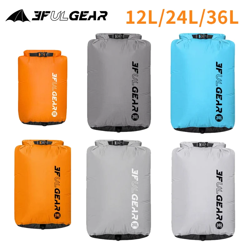 3F UL GEAR 12L/24L/36L Aufbewahrungstasche 15D Silikon 210T Wasserdicht Strand Rafting Flussverfolgung Reise Praktische Kompressionstasche