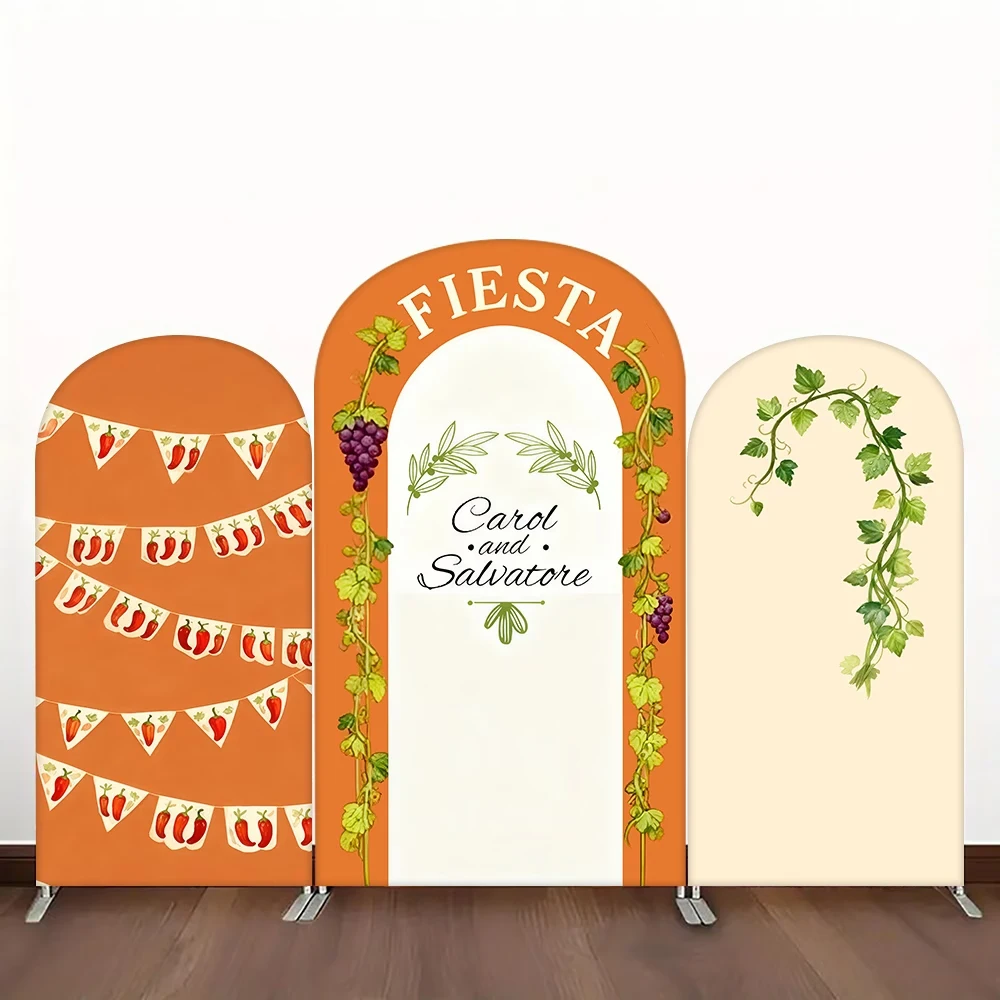 Mexican Fiesta Party Arch Photo Background Covers Chili and Grape Mexico Theme Birthday Baby Shower Backdrop Decor Supplies