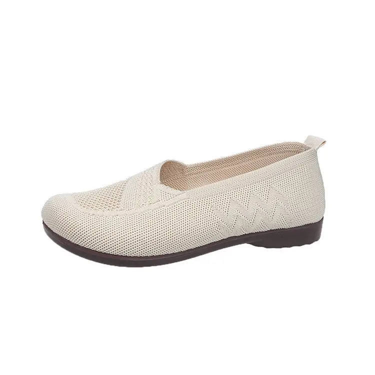 Большие женские туфли с неглубоким носком, новинка 2025 года, стильные сетчатые туфли на плоской подошве для ленивых