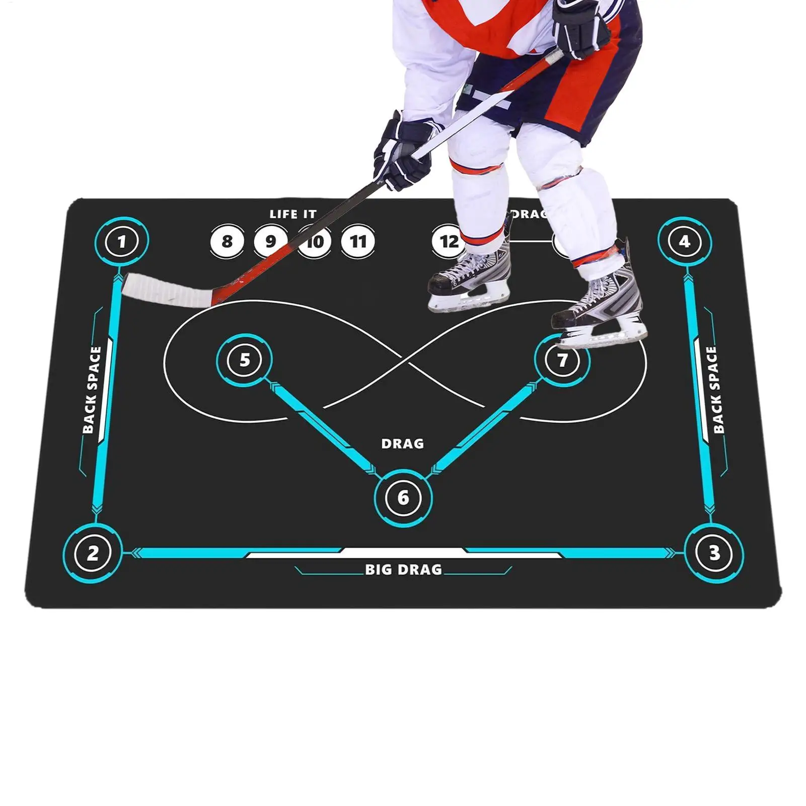 

90x60cm Hockey Training/Soccer Mat Quiet Non-Slip Large Dribbling Board Stickhandling Pad Training Equipment All Ages