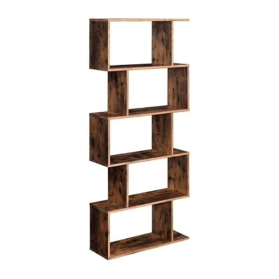 Bookcase 5-Tier Bookshelf Display Shelf and Room Divider Freestanding Decorative Storage Shelving ULBC62BX 27.6"L x 9.4"W x 62.