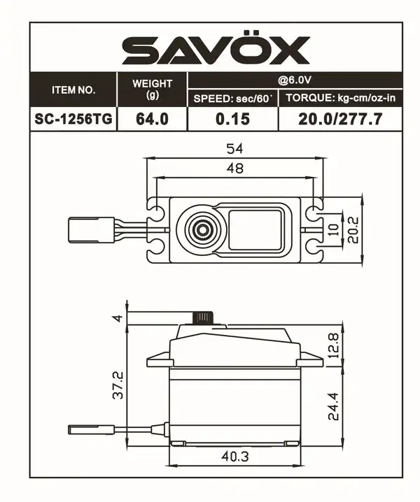 SAVOX SC 1256TG Black Edition Coreless Digital Servo 0.15s 6Vdigital servo High Torque Titanium Gear 1/8 1/10 RC parts hsp hpi