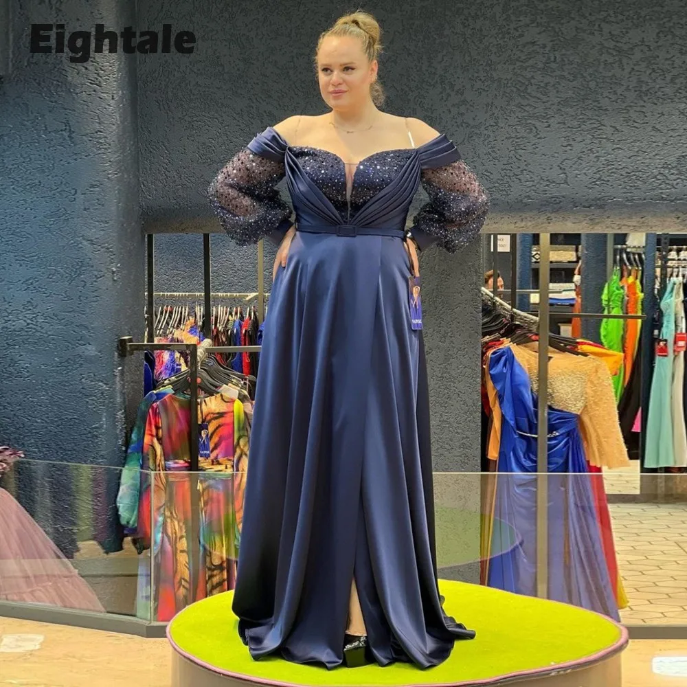 Eightale Plus Size Evening Dress Sweetheart Off the Shoulder Long Sleeve Customized Party Gown Prom vestidos festas e eventos