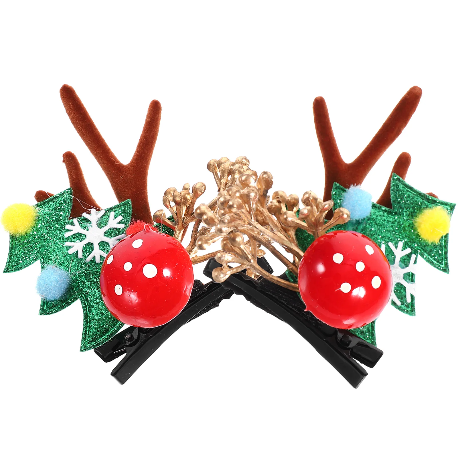 

2 Pcs Antler Hair Clip Popular Accessory Clips Kids Hairpin for Christmas Pins Great Gift Baby Excellent Workmanship