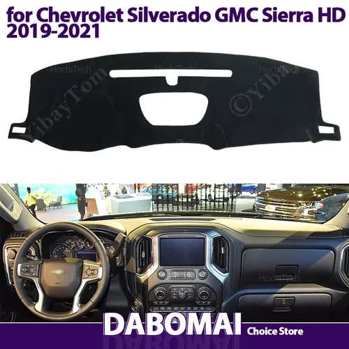 Cubierta para salpicadero, alfombrilla para tablero, almohadilla para sombra, manta para Chevrolet Silverado GMC Sierra HD 1500 2500 3500 2019 2020 2021