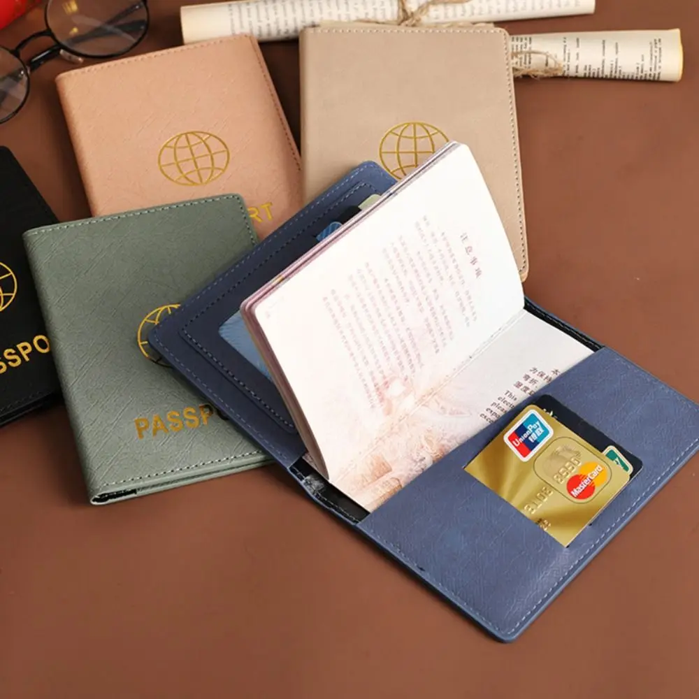 

PU Leather RFID Passport Cove Multi-Function Ultra-thin Passport Protector Waterproof Business Document Package