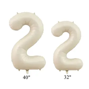 بالون رقمي للأطفال والكبار ، زينة حفلات أعياد الميلاد ، مستلزمات منزلية DIY ، لون كريم وكراميل ، 1-9 ، 32 بوصة ، 40 بوصة ، 40 بوصة أفضل 6 مبيعات هدية الذكرى السنوية ال 70 - رقم 1