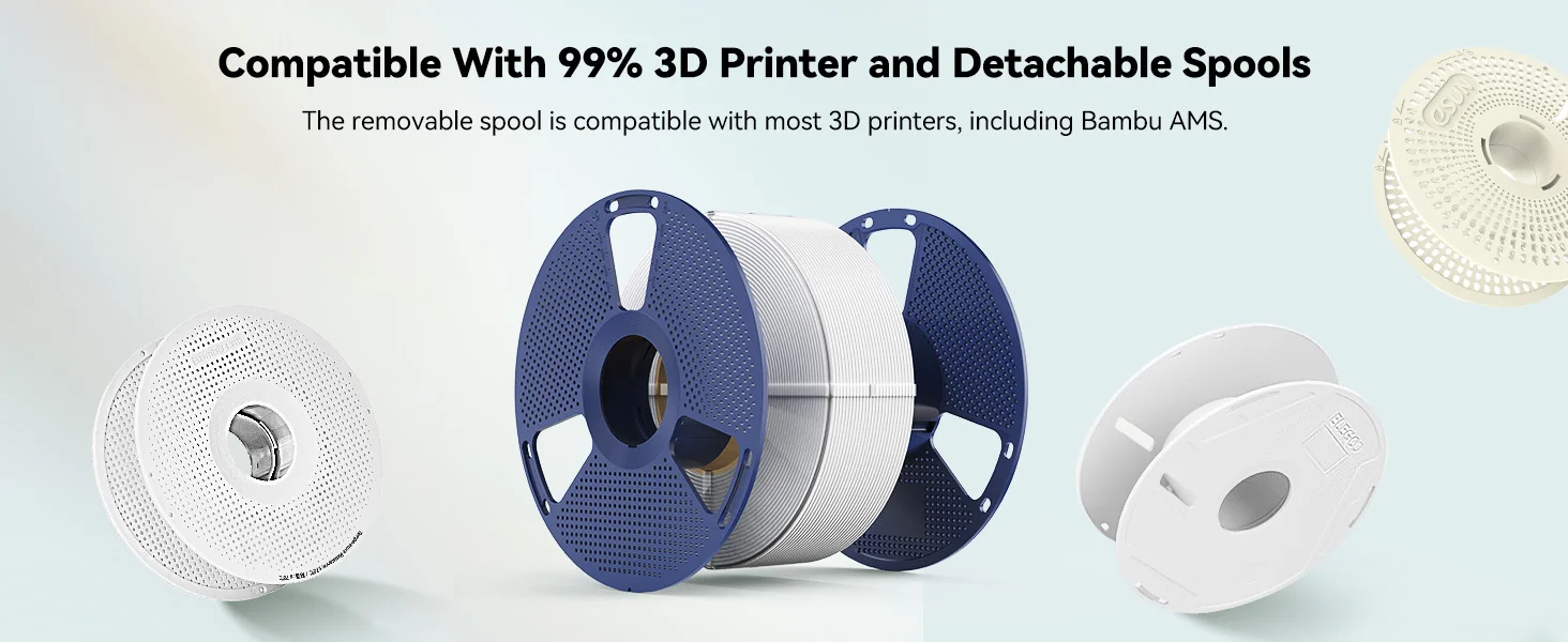 JAYO 3D PLA Nachfüllpack 3D-Drucker Filament 1,1kg Wiederverwendbare Spule zum Nachfüllen für Bambu Lab mit Geringer Verformung Passend für die Meisten Wiederverwendbaren Spulen – Detail 11