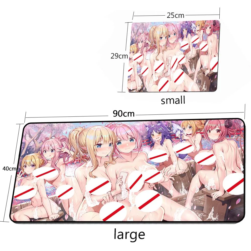 섹시한 큰 가슴 소녀 원신 임팩트 대형 마우스 패드 노트북 게임용 마우스 패드 데스크탑 키보드 애니메이션 마우스패드 게임 액세서리 매트
