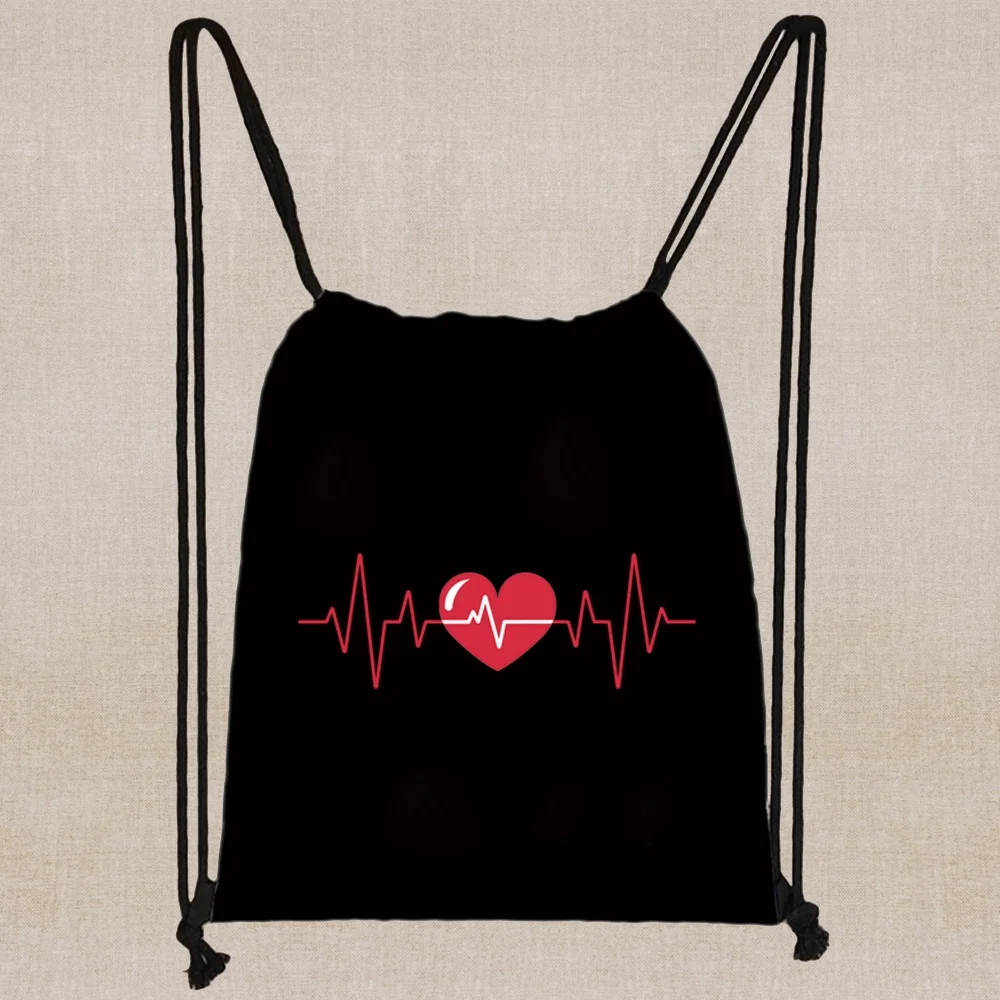 Sport Gym Bag Drawstring Sack Sport Fitness New Love Printed Travel Outdoor Backpack Shopping Bags Swimming Basketball Yoga Bags